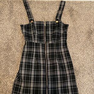 Forever 21 Black and Gray Plaid Mini Dress